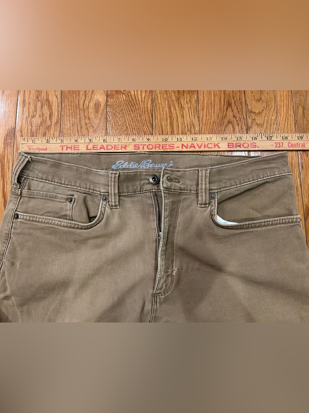 Eddie Bauer Men's 36x30 Specialty Dyed Canvas Pants Straight Fit‎ Khaki Brown - Picture 7 of 10